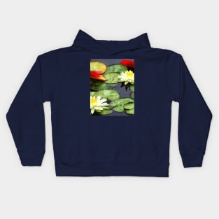 Water Lily Pond in Autumn Kids Hoodie